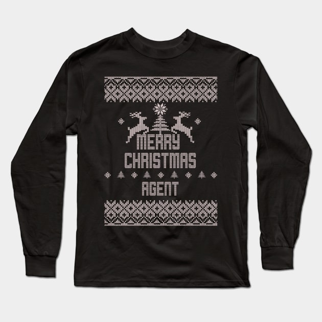 Merry Christmas AGENT Long Sleeve T-Shirt by ramiroxavier